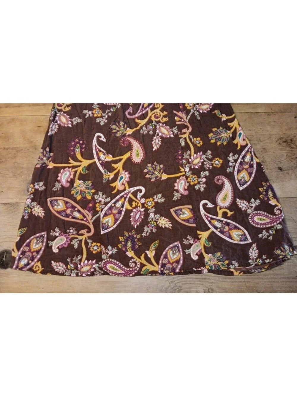 Vtg Diane Von Furstenberg Color Authority Skirt Women M Midi Brown Paisley Rayon
